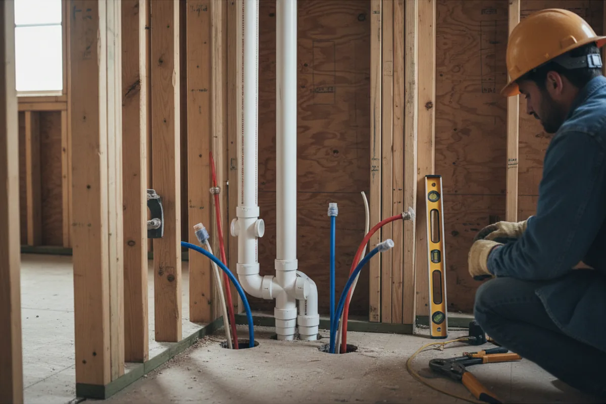 Drain and supply rough-in during Leak Detection in Grand River